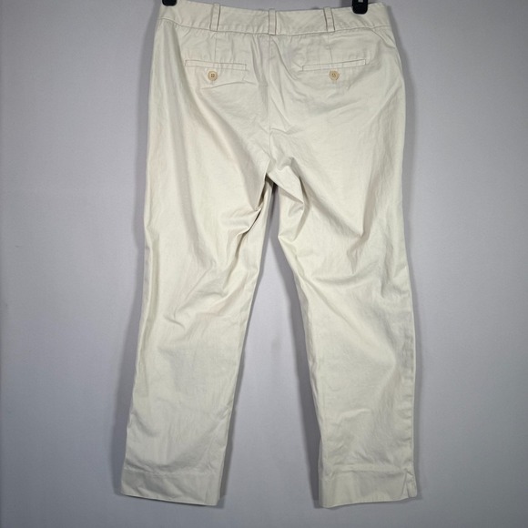 Talbots Signature Pants Cropped Capri Size 4 Beige Flat Front 31x25" 2 Pockets - Picture 6 of 6